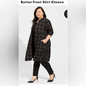 Torrid Button Front Shirt Kimono